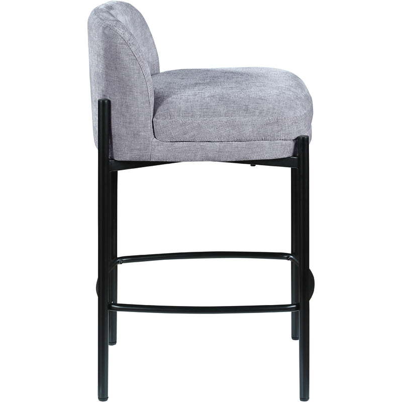 Meridian Burton Grey Chenille Fabric Stool IMAGE 5