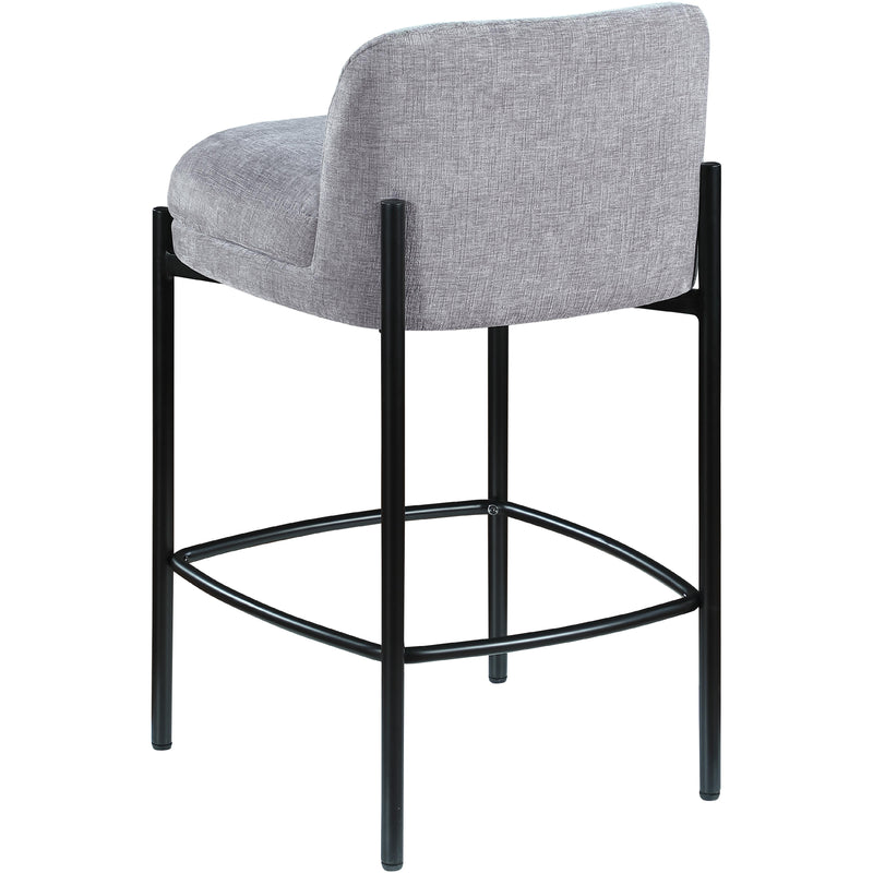 Meridian Burton Grey Chenille Fabric Stool IMAGE 6