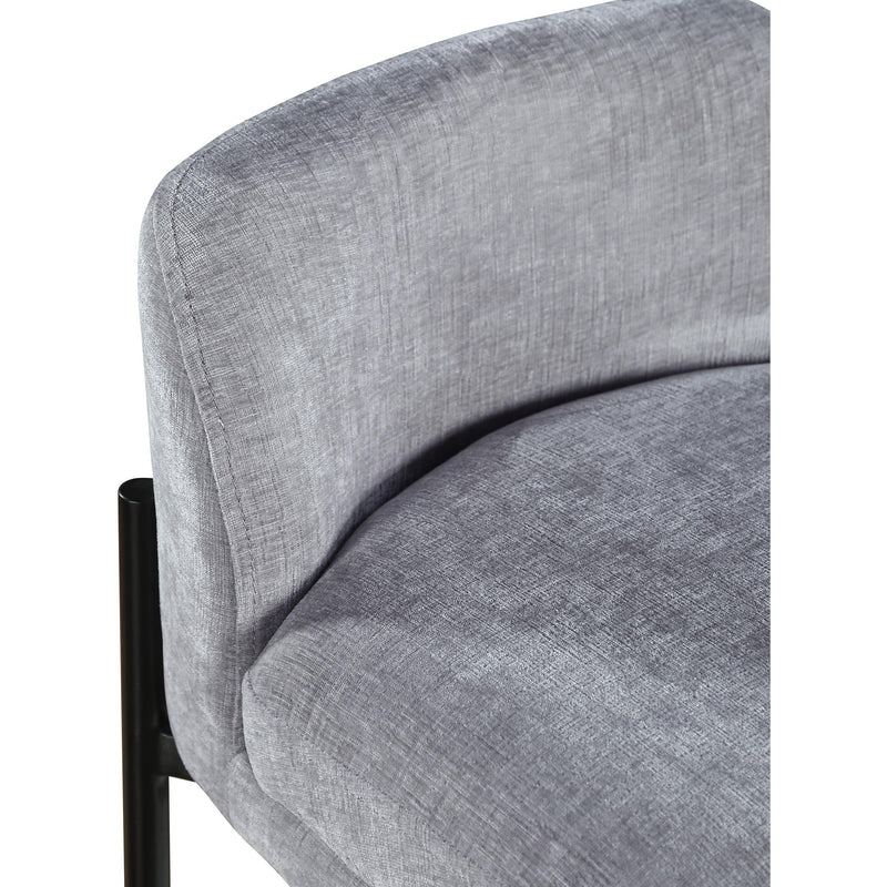 Meridian Burton Grey Chenille Fabric Stool IMAGE 7