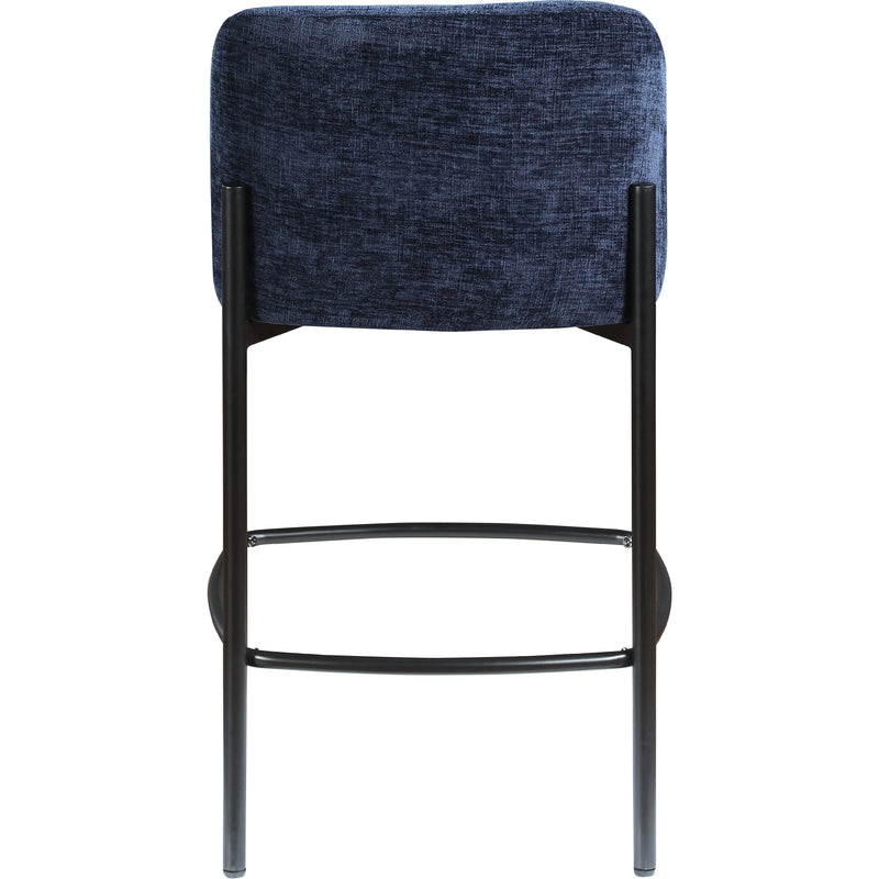 Meridian Burton Navy Chenille Fabric Stool IMAGE 2