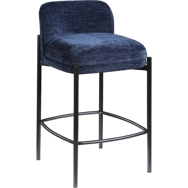 Meridian Burton Navy Chenille Fabric Stool IMAGE 3