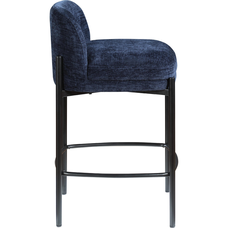 Meridian Burton Navy Chenille Fabric Stool IMAGE 5