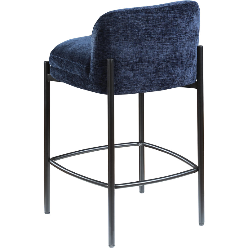 Meridian Burton Navy Chenille Fabric Stool IMAGE 6