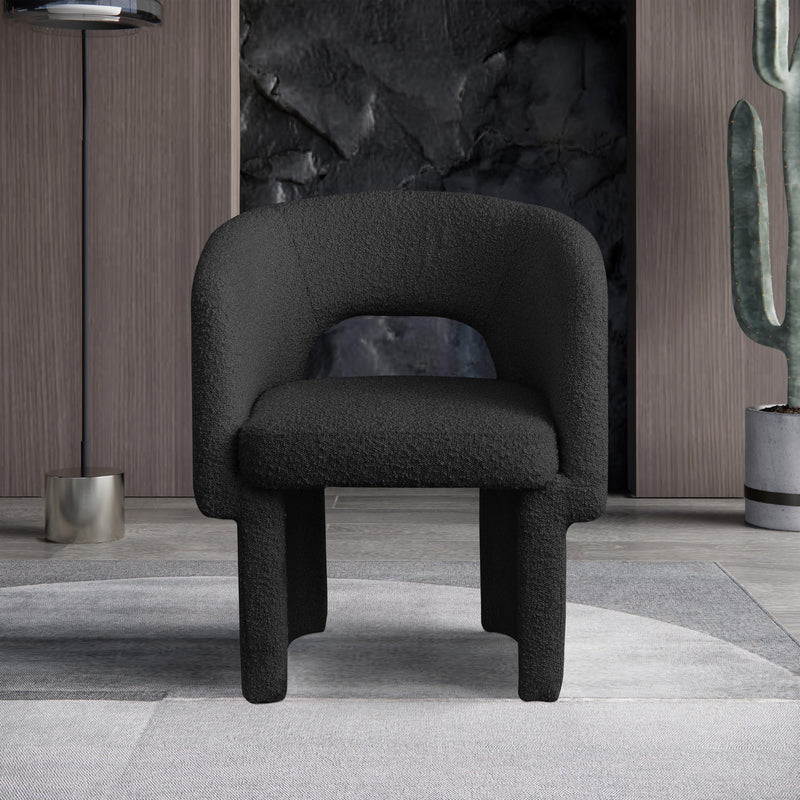 Meridian Emmet Black Boucle Fabric Dining Chair / Accent Chair IMAGE 8