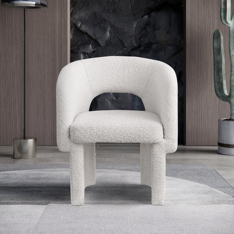 Meridian Emmet Cream Boucle Fabric Dining Chair / Accent Chair IMAGE 8