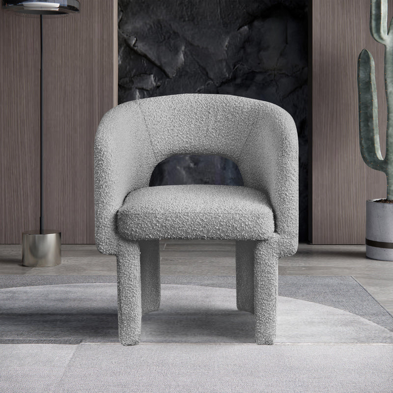 Meridian Emmet Grey Boucle Fabric Dining Chair / Accent Chair IMAGE 8