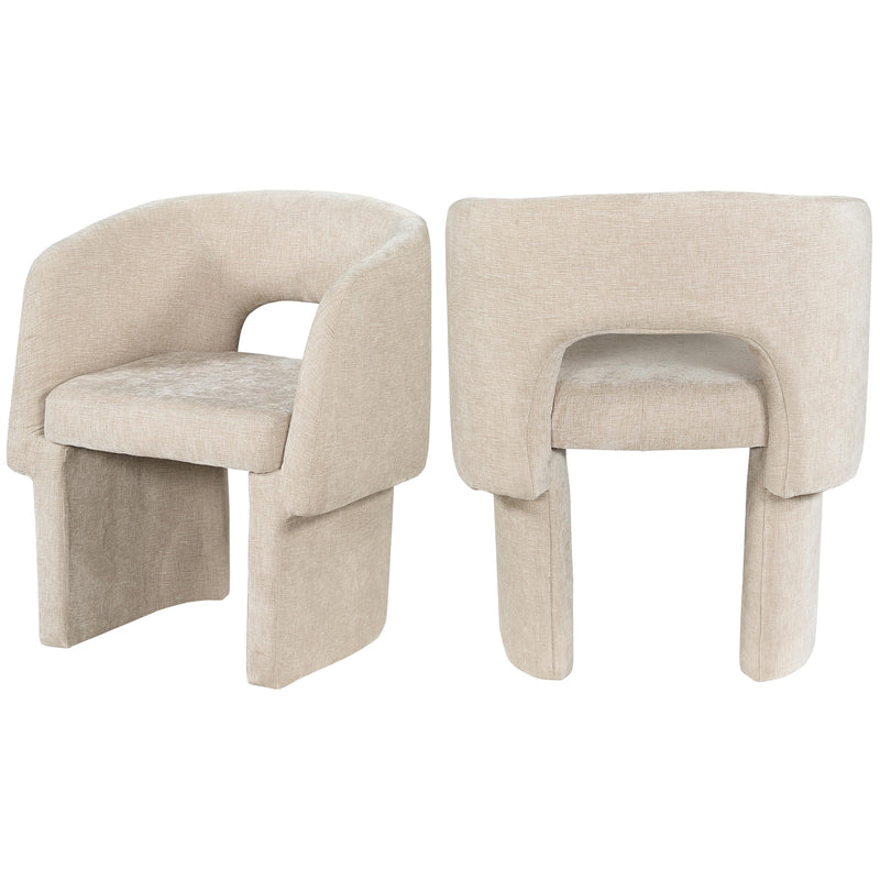 Meridian Emmet Beige Chenille Fabric Dining Chair / Accent Chair IMAGE 10