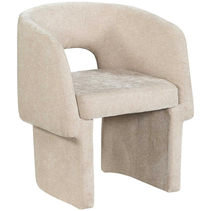 Meridian Emmet Beige Chenille Fabric Dining Chair / Accent Chair IMAGE 3