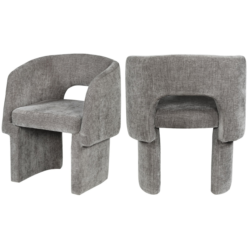 Meridian Emmet Grey Chenille Fabric Dining Chair / Accent Chair IMAGE 10