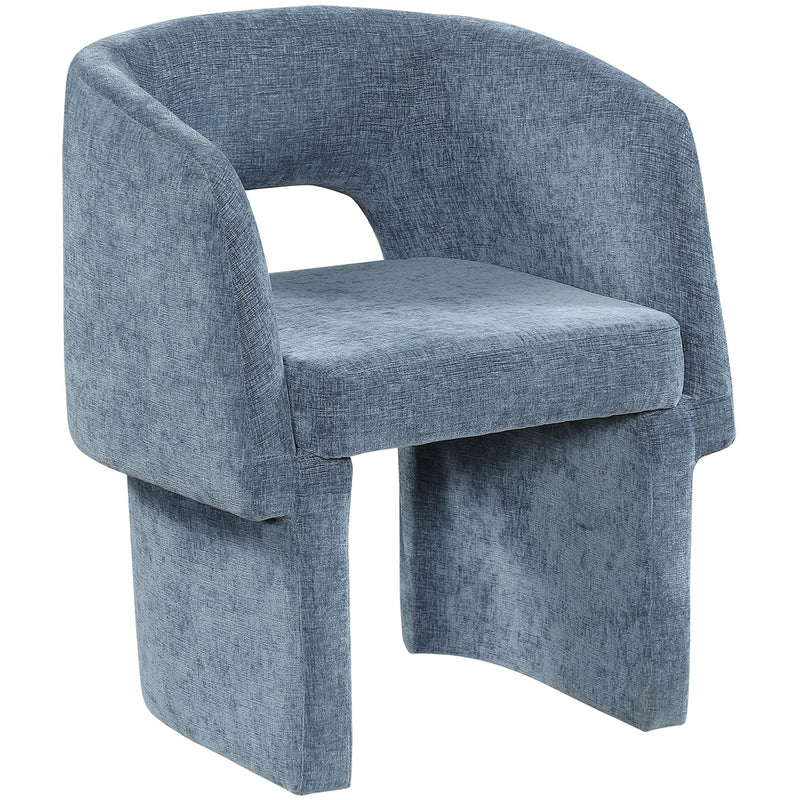 Meridian Emmet Light Blue Chenille Fabric Dining Chair / Accent Chair IMAGE 3