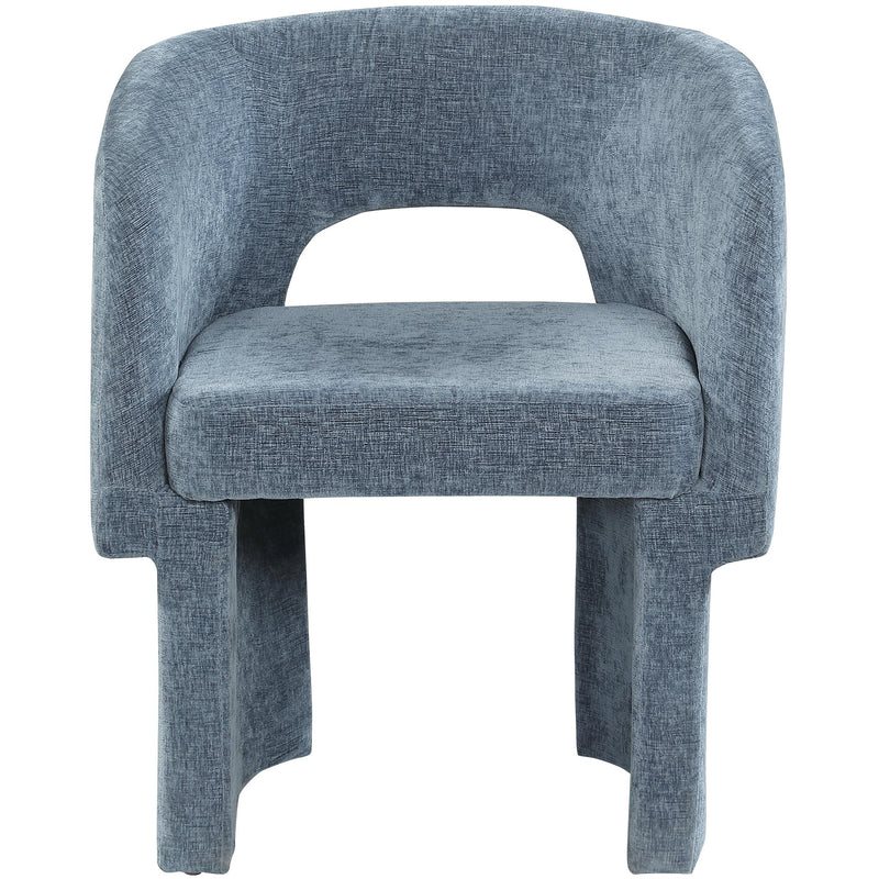 Meridian Emmet Light Blue Chenille Fabric Dining Chair / Accent Chair IMAGE 4