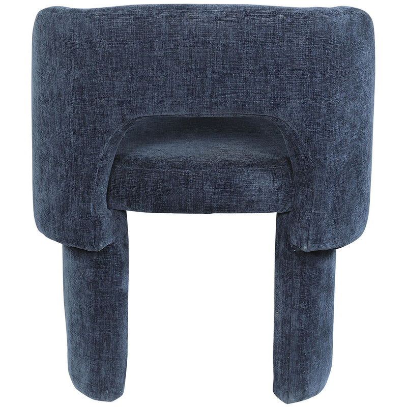 Meridian Emmet Navy Chenille Fabric Dining Chair / Accent Chair IMAGE 2