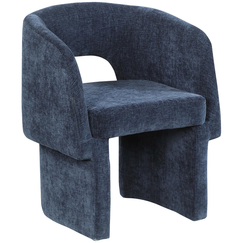 Meridian Emmet Navy Chenille Fabric Dining Chair / Accent Chair IMAGE 3