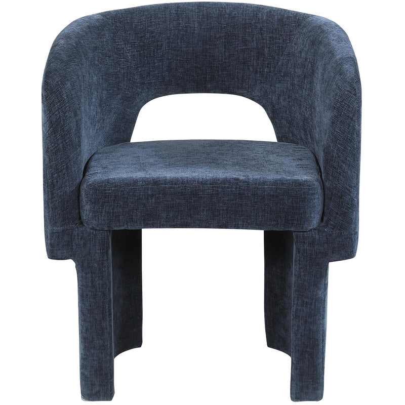 Meridian Emmet Navy Chenille Fabric Dining Chair / Accent Chair IMAGE 4