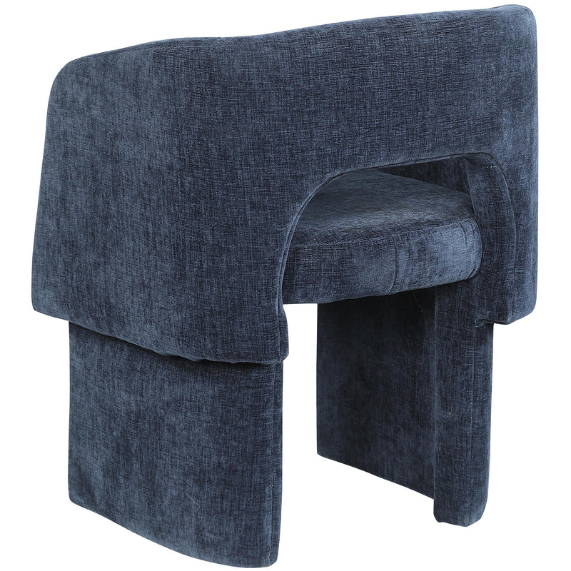 Meridian Emmet Navy Chenille Fabric Dining Chair / Accent Chair IMAGE 5