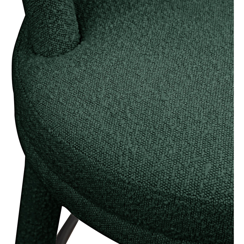 Meridian Parlor Green Boucle Fabric Stool IMAGE 7