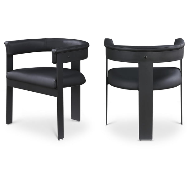 Meridian Romeo Black Vegan Leather Dining Chair IMAGE 1