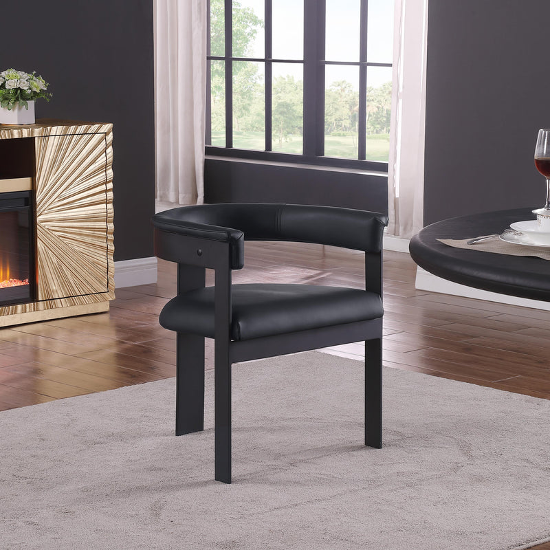 Meridian Romeo Black Vegan Leather Dining Chair IMAGE 2