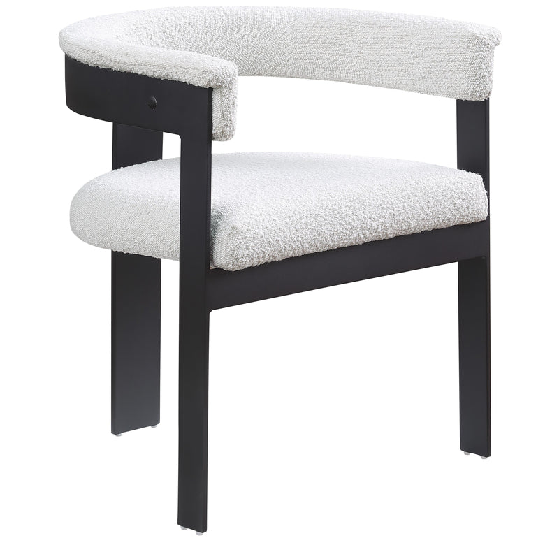 Meridian Romeo Cream Boucle Fabric Dining Chair IMAGE 4