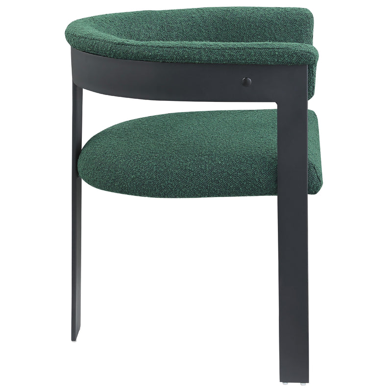 Meridian Romeo Green Boucle Fabric Dining Chair IMAGE 6