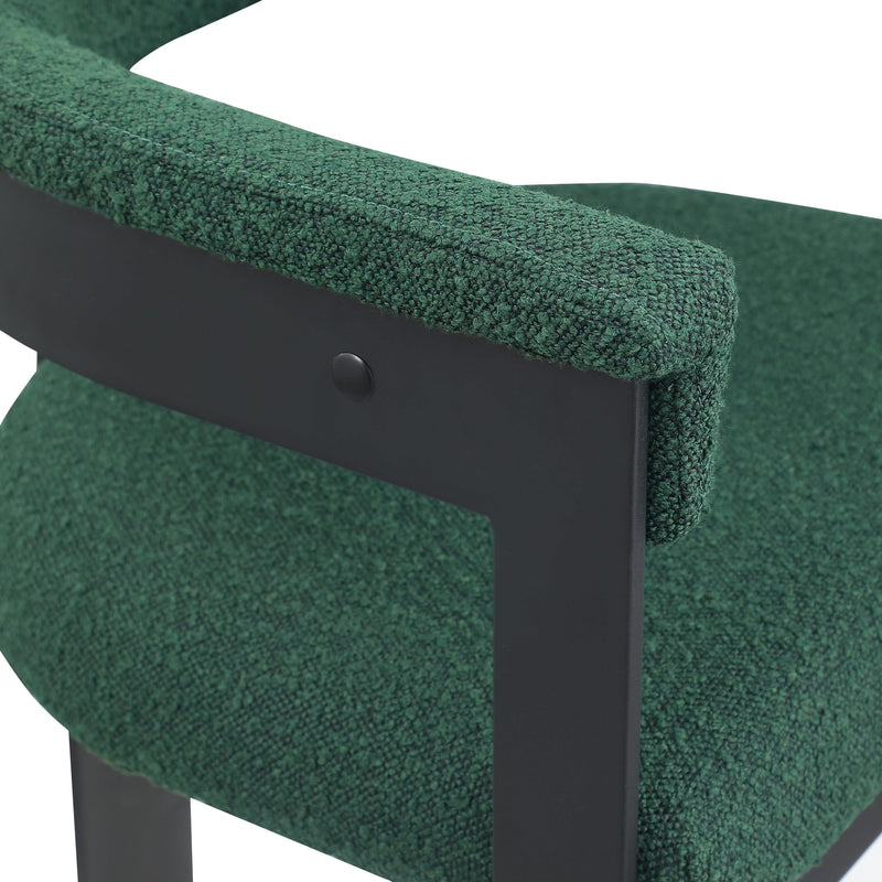 Meridian Romeo Green Boucle Fabric Dining Chair IMAGE 8