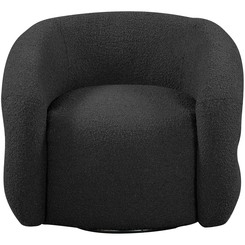 Meridian Roxbury Black Boucle Fabric Swivel Accent Chair IMAGE 4