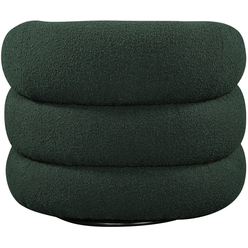 Meridian Roxbury Green Boucle Fabric Swivel Accent Chair IMAGE 3