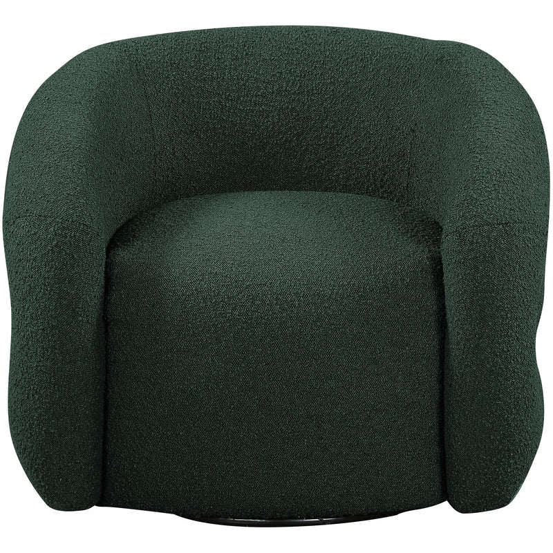 Meridian Roxbury Green Boucle Fabric Swivel Accent Chair IMAGE 4