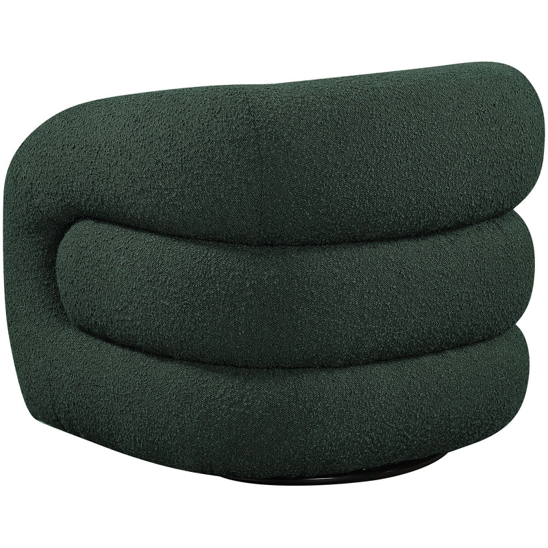 Meridian Roxbury Green Boucle Fabric Swivel Accent Chair IMAGE 5