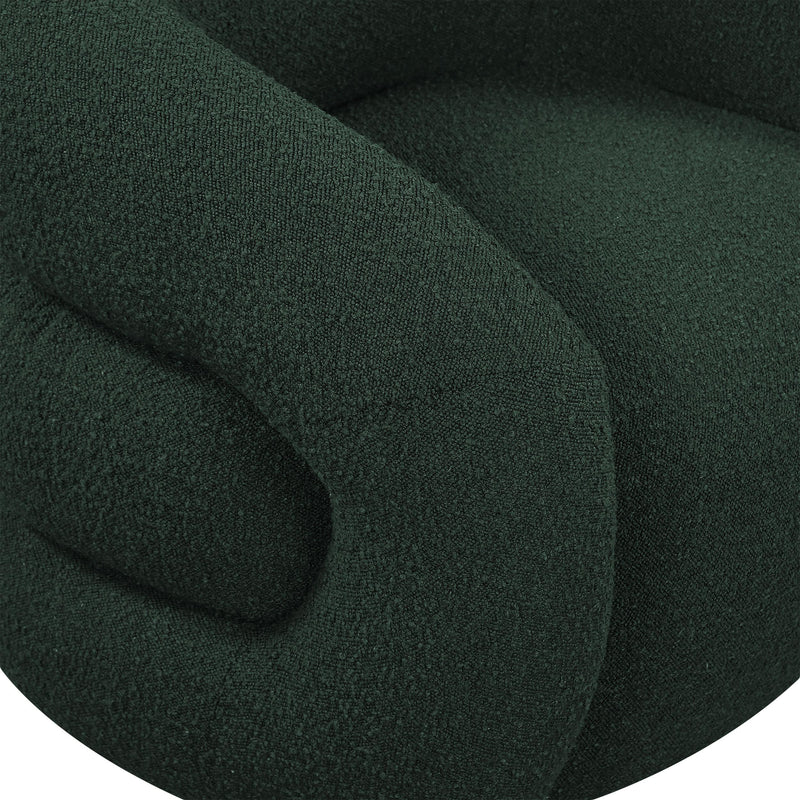 Meridian Roxbury Green Boucle Fabric Swivel Accent Chair IMAGE 7