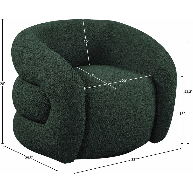 Meridian Roxbury Green Boucle Fabric Swivel Accent Chair IMAGE 9