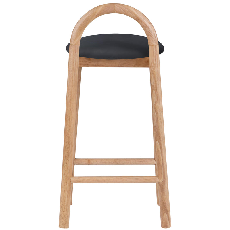 Meridian Calvin Black Vegan Leather Stool IMAGE 3