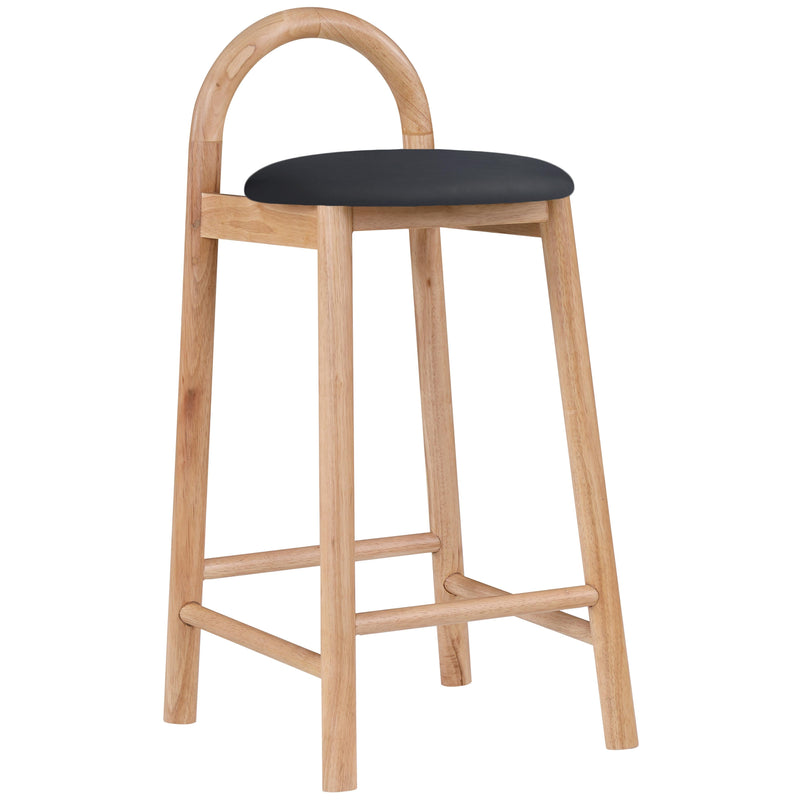 Meridian Calvin Black Vegan Leather Stool IMAGE 4