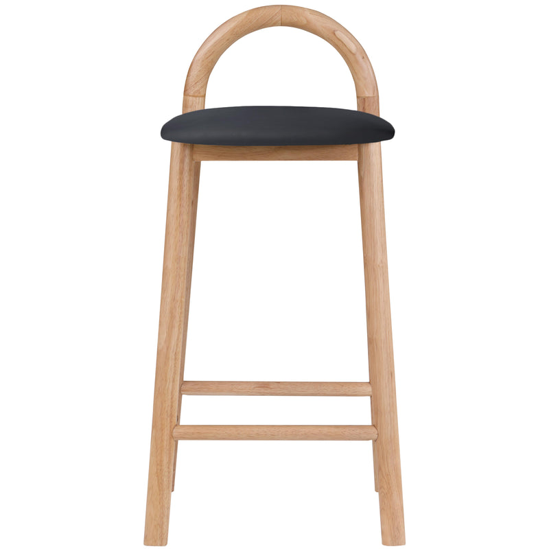 Meridian Calvin Black Vegan Leather Stool IMAGE 5