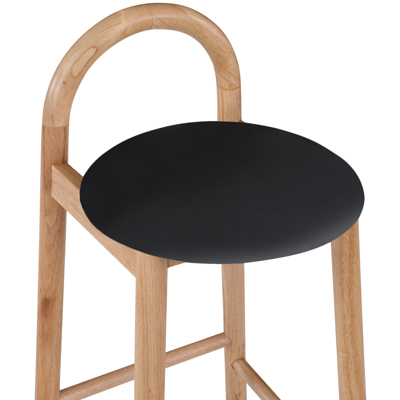 Meridian Calvin Black Vegan Leather Stool IMAGE 7