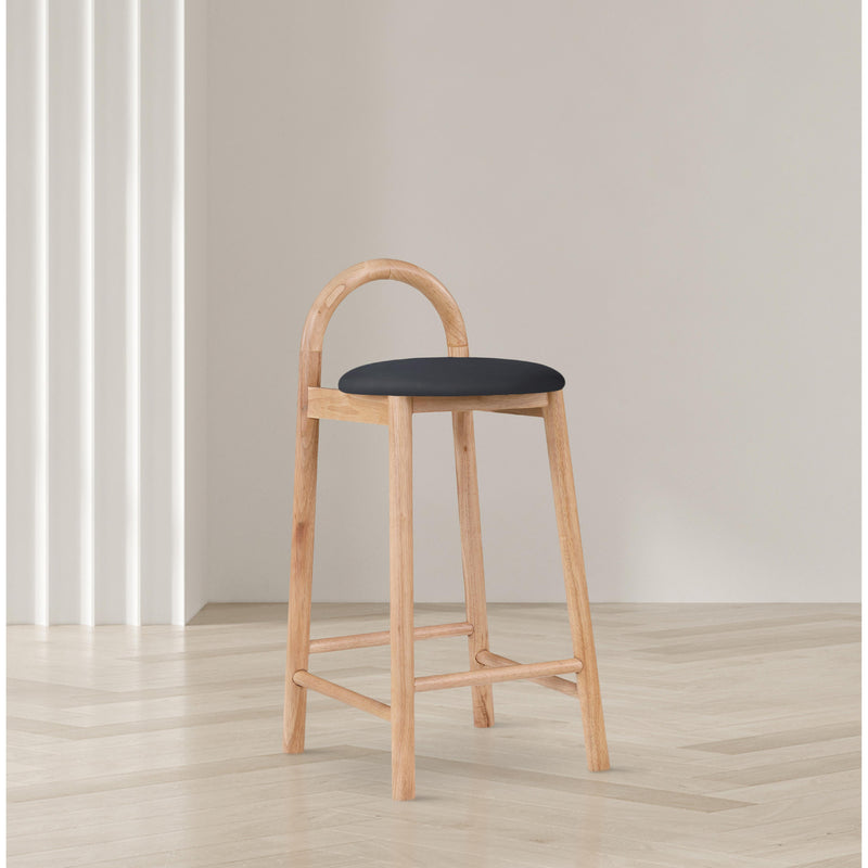 Meridian Calvin Black Vegan Leather Stool IMAGE 9