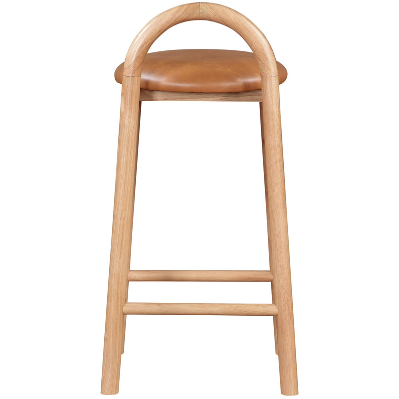 Meridian Calvin Cognac Vegan Leather Stool IMAGE 3