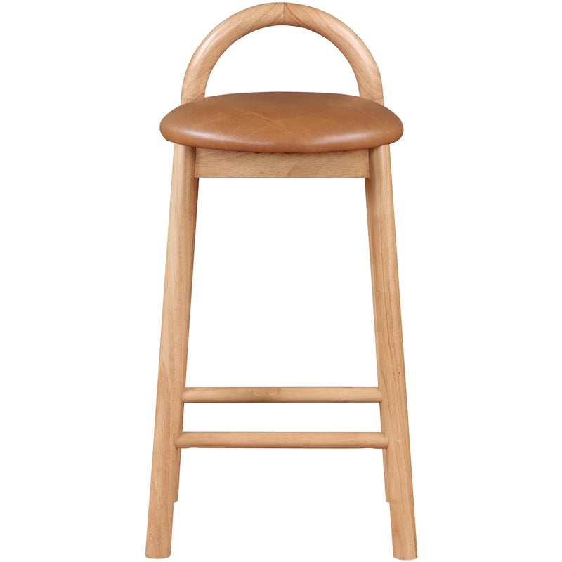 Meridian Calvin Cognac Vegan Leather Stool IMAGE 5