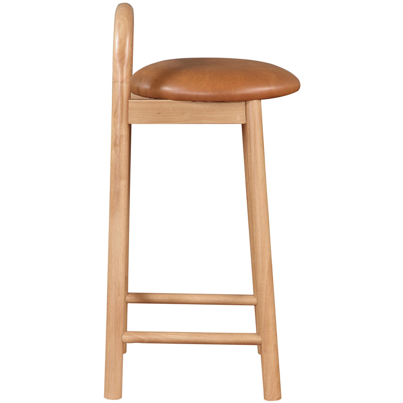 Meridian Calvin Cognac Vegan Leather Stool IMAGE 6