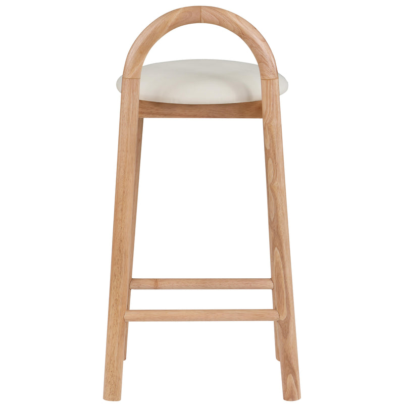 Meridian Calvin Cream Vegan Leather Stool IMAGE 3