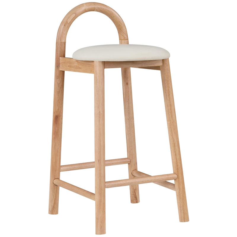 Meridian Calvin Cream Vegan Leather Stool IMAGE 4