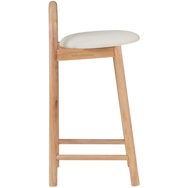 Meridian Calvin Cream Vegan Leather Stool IMAGE 6