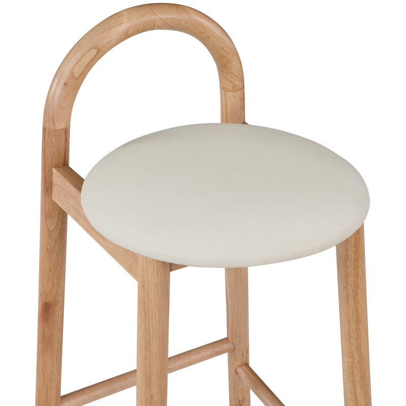 Meridian Calvin Cream Vegan Leather Stool IMAGE 7