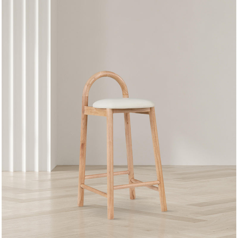 Meridian Calvin Cream Vegan Leather Stool IMAGE 9