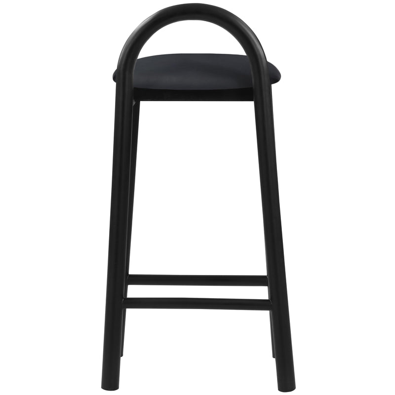 Meridian Calvin Black Vegan Leather Stool IMAGE 3