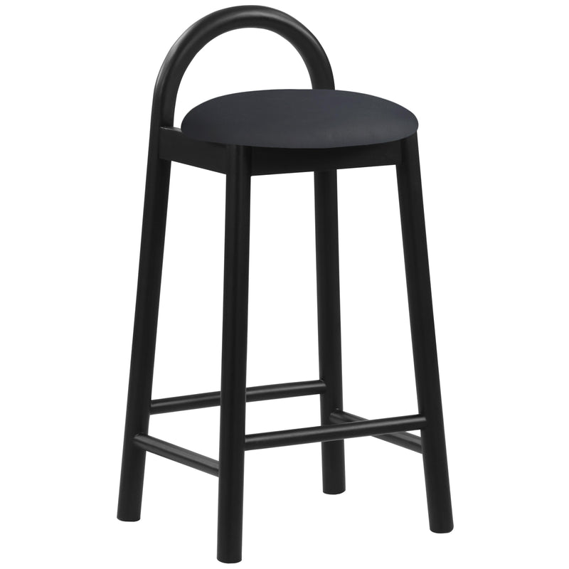 Meridian Calvin Black Vegan Leather Stool IMAGE 4