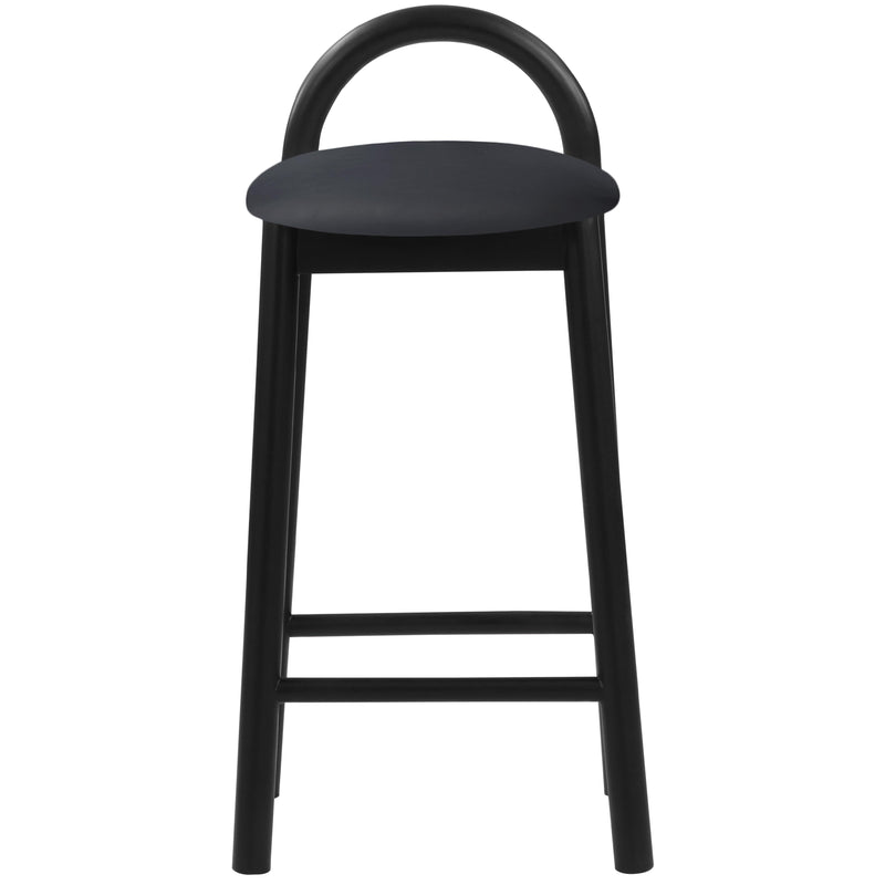 Meridian Calvin Black Vegan Leather Stool IMAGE 5