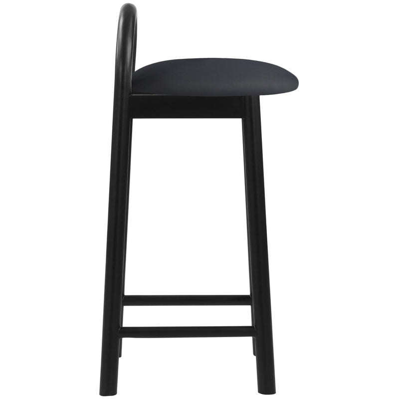 Meridian Calvin Black Vegan Leather Stool IMAGE 6