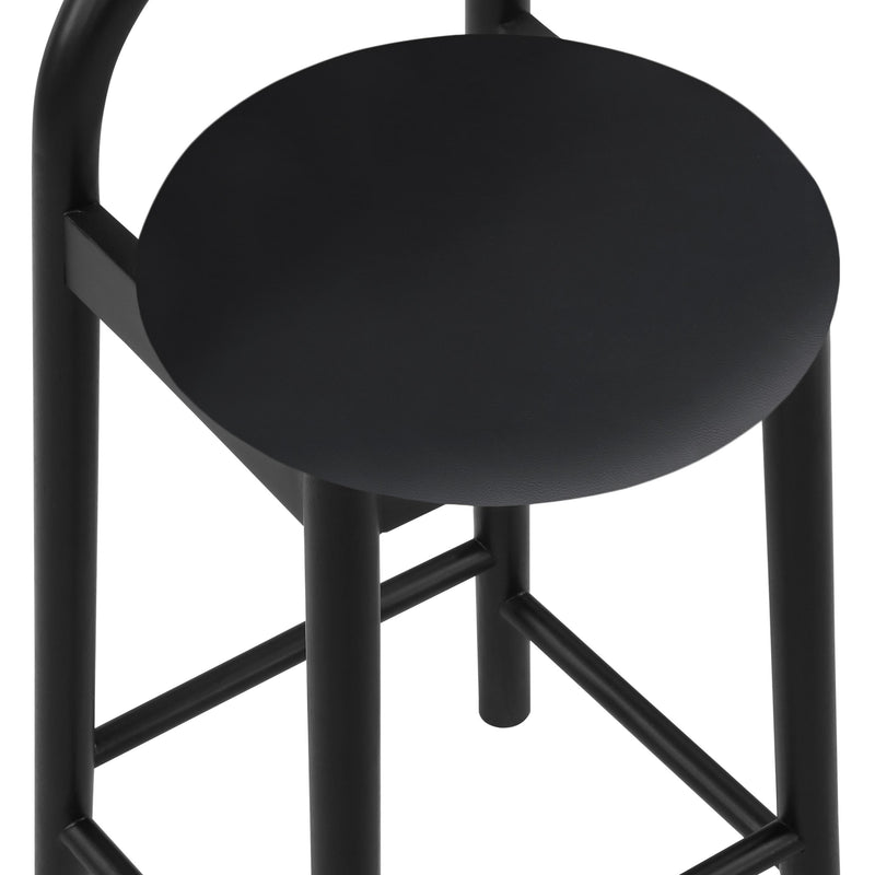 Meridian Calvin Black Vegan Leather Stool IMAGE 7