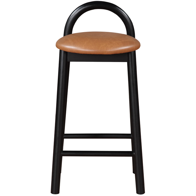 Meridian Calvin Cognac Vegan Leather Stool IMAGE 5